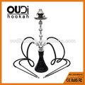 Wholesale glass shisha bottle metal stem 4 hose hookahs sale